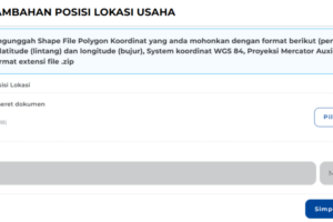 Form Penambahan Posisi Lokasi Usaha - Shape File Polygon Koordinat WGS 84 - OSS RBA